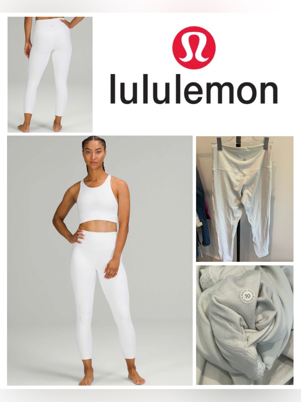 🍋 Lululemon Align High-Rise Pant Legging Yoga White Size 10 🍋